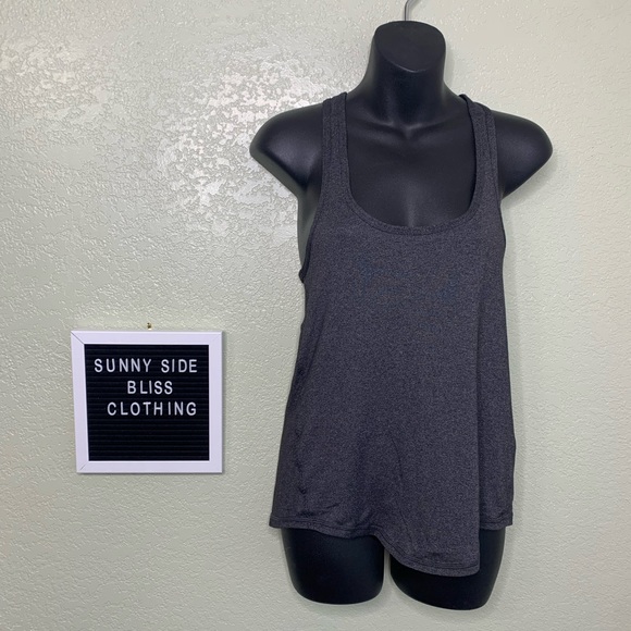 lululemon athletica Tops - Lululemon Athletic Dark Gray Lightweight Keyhole Racerback Tank Top Size 4